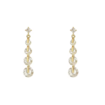 Silver Needle French Crystal Zircon Pendant Earrings