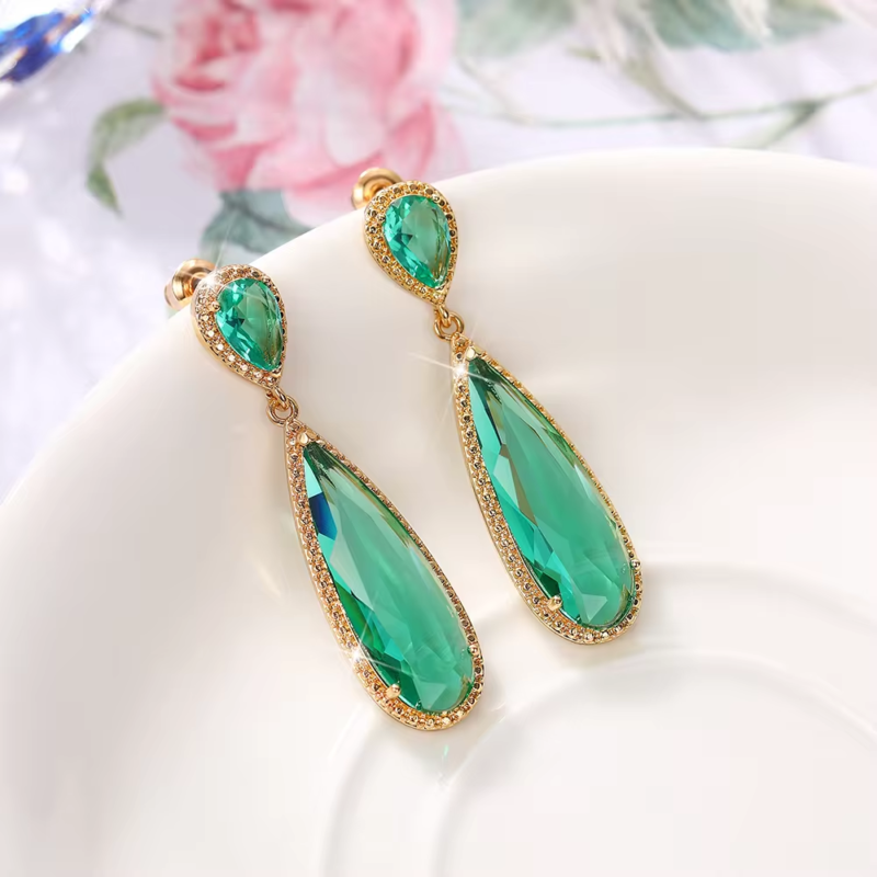 Vintage Crystal Dangle Earrings
