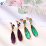 Vintage Crystal Long Water Drop Earrings
